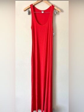 Old Navy Red Sleeveless Maxi Dress